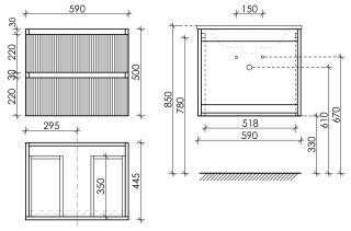 Подвесная тумба под раковину Sancos Snob R SNR60W 60см Bianco